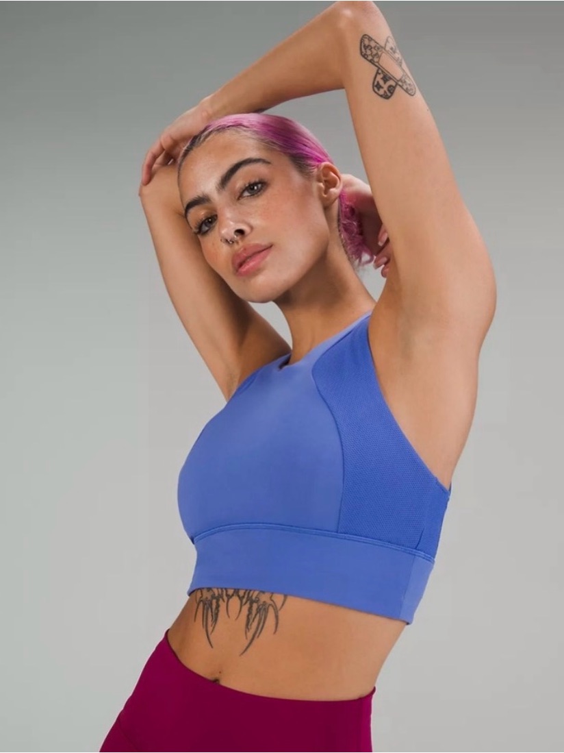 Lululemon Athletica Blue Mesh-Back Sports Bra Size 8 C/D Cup